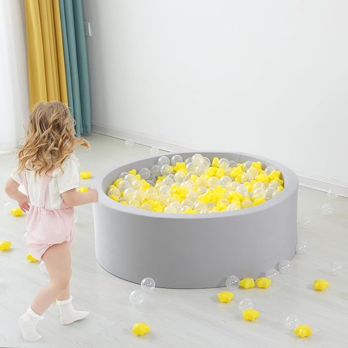 TRENDPLAY Star Ball Pit Balls for Toddlers -50 100 200 Count Star Balls Different Shapes, Non-Toxic Plastic Balls for Safe Play, Boys Girls Festival Party Decoration