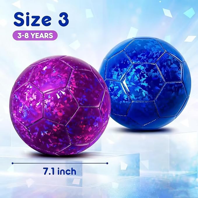 Toddler Soccer Ball Size 2 Size 3 - Small Soft Kids Ball 2 Pack for Ages 1-5 3-8 - Cartoon Sports Toy Boys Girls - Easter Basket Stuffers for Toddlers Kids - Soccer Gift for Indoor Outdoor Games
