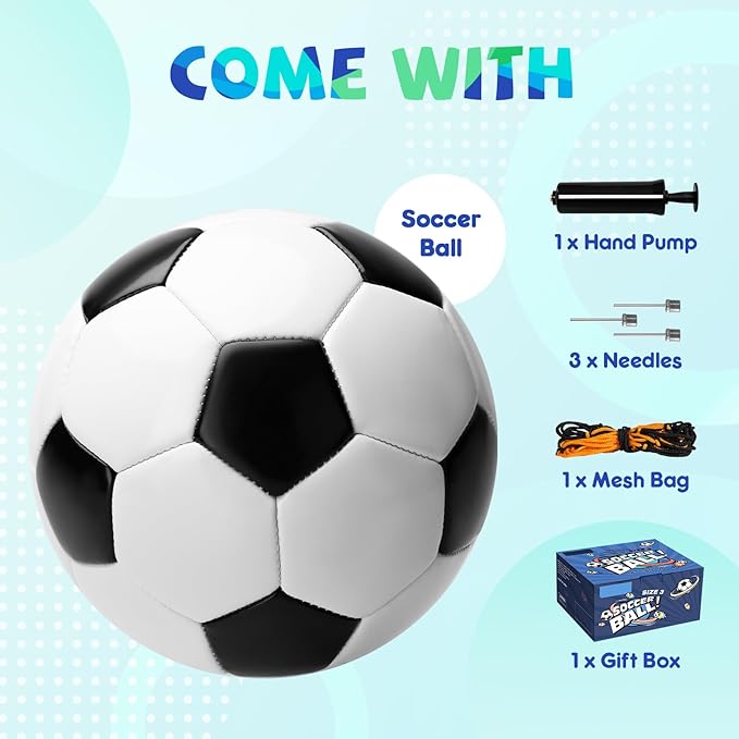 Soccer Ball Size 2 Size 3 Size 4 For Toddlers Kids Ages 1-3 3-8 8-12 - Glitter Unicorn Dinosaur Design - Sports & Outdoors Ball with Pump Deflated - Gift for Girls Boys Children Youth School Birthday