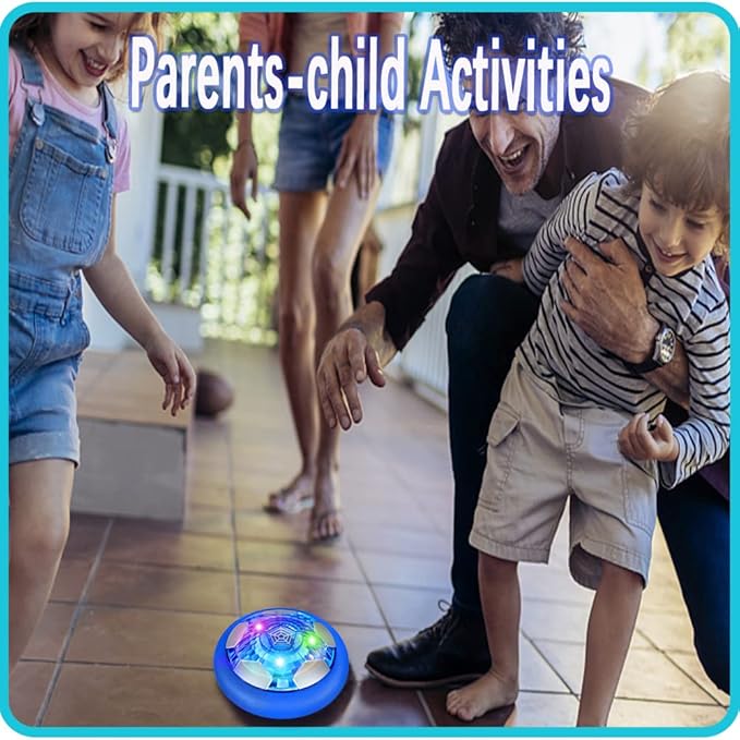 JRD&BS WINLAir Floating Hover Soccer with LED Lights - Battery Powered Football Toy with Soft Foam Bumper for Indoor/Outdoor Play, Exciting Gift for Kids & Teens Ages 3-16