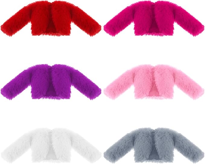 Bencailor 6 Pcs Doll Clothes for 11.8 Inch Doll Clothing Outfit Accessories Winter Coat Tops Swimwear T Shirt Dress Outfit Birthday Gift(Classic Style,Vibrant Color)