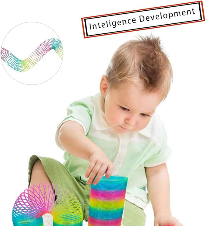 Magic Giant Rainbow Coil Toy - Jumbo Classic Multicolor Coil Spring Toy for Boys and Girls Birthday Christmas Party(4.2 x 4.2 inch)