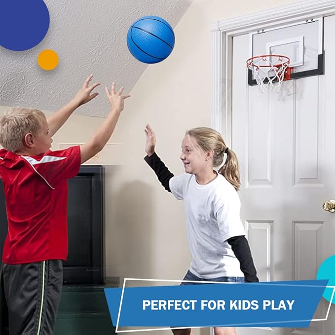 Dilabnba 8" Mini Rubber Replacement Basketballs for Basketball Hoop/Pool, Kids Toddler Soft Beach Bouncy Ball Sports Party Game, Junior Balls Indoor Outdoor Arcades Games, Lightweight (4PCS)