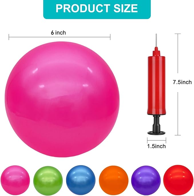 3 Pcs Inflatable Playground Balls 9 Inch Bouncy Balls with Hand Air Pump for Indoor Outdoor Play Balls for Kids