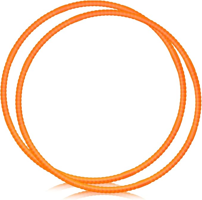 2 Pcs Toy Hoop Exercise Hoop Detachable Adjustable Plastic Toy Ring Playground Equipment for School Colored Circles Exercise Ring for Teens Dog Agility Equipment(Orange,23 Inch)