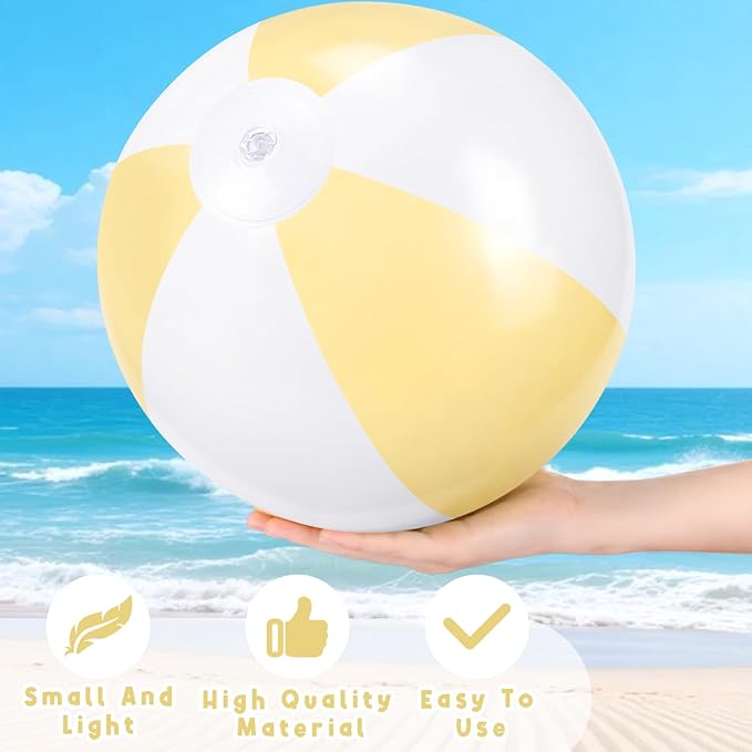 4 Pcs 16 Inch Inflatable Beach Balls Bulk Large Pastel Inflatable Decorated Ball Party Ornaments for Summer Swimming Pool Party Birthday Favors