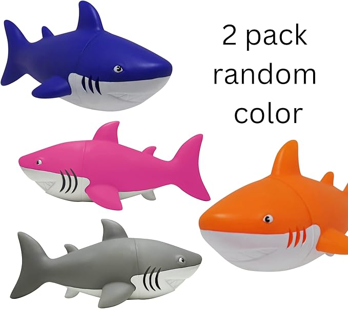 Animolds Baby Squeaky Toy Squeeze Party Favors Toys for Boys Novelty Toys & Amusements Screaming Rubber Gag Gifts Small Animal Toys Funny Dog Toys 6-8In Baby Sensory Toys 2PK(Squeeze Me Shark 2PK)