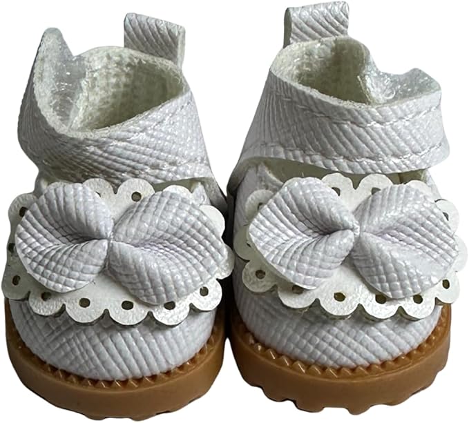 Premium Doll Shoes for Lububu, 15cm 17cm Dolls Accessories, Mini Leather Shoes Fashion Dress Up Doll Shoes Replacement (1, Mary Jane - White)