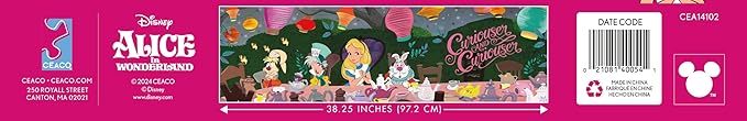Ceaco - Panoramic Series - Disney - Alice in Wonderland, Tea Party - 750 Piece Jigsaw Puzzle for Adults - Challenging Puzzle Perfect for Game Nights - Finished Size is 38.25 x 11.25
