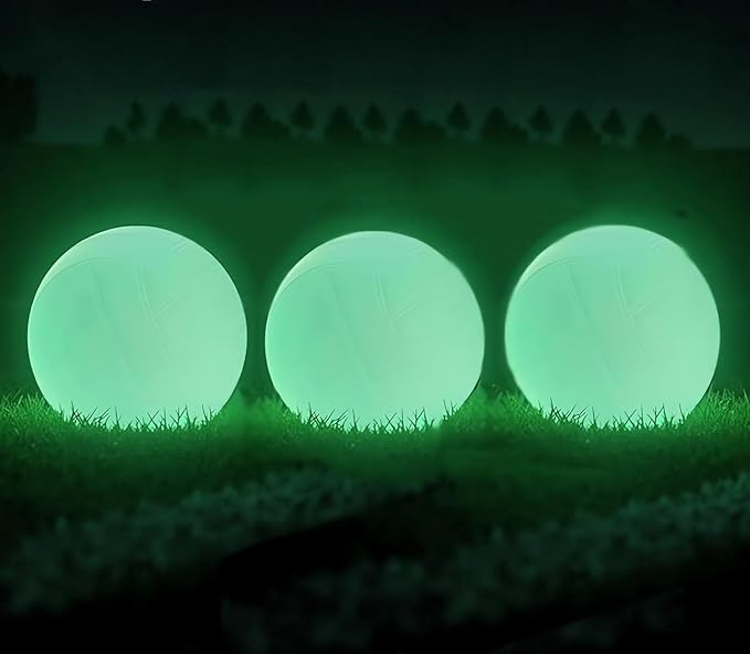Spike Replacement Balls, Roundnet Game Extra Balls, Glow in The Dark Ball, Lawn Beach Water Pool, Yard Pong Bucket Toss Game Ball - Play at Night, Light Up for 20-30 Minutes