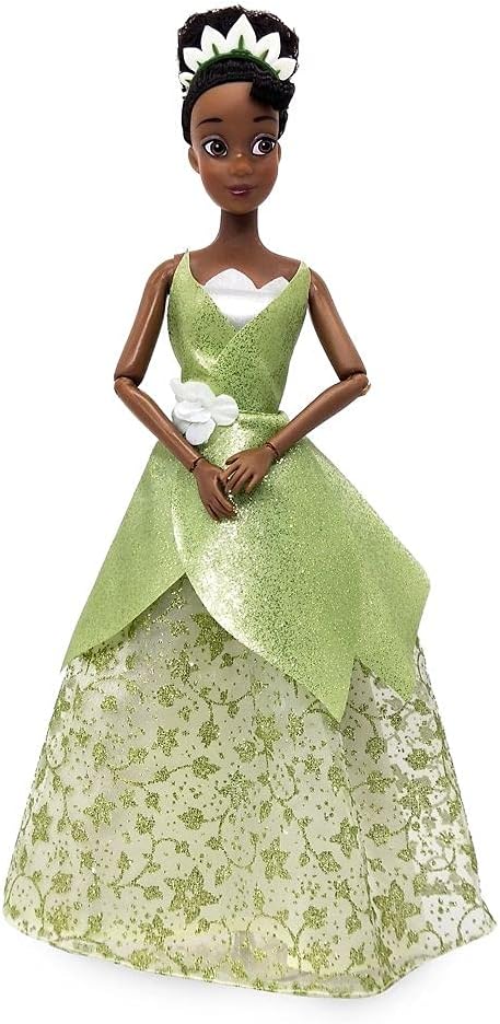 Disney Store Official Princess Classic Doll (Tiana from The Princess and The Frog), 11 Inches, Includes Brush with Molded Details, Posable Toy in Classic Outfit - Disney Princess Toys
