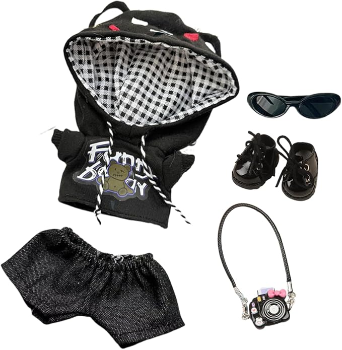 17cm Doll Clothes - 17cm Doll Outfit & Accessories,17cm Doll Hoodie Set,Hoodie+cpants+Camera+Shoes+Camera(Style-A1)