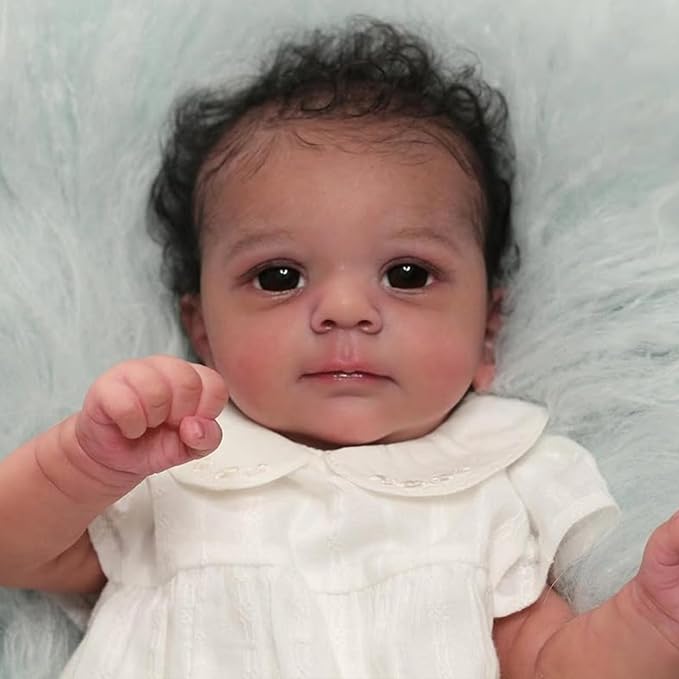 SCOM Reborn Baby Dolls Black Girl- 18 Inch Realistic Newborn Doll Newborn Dolls African American Real Life Baby Gift for Kids Age 3