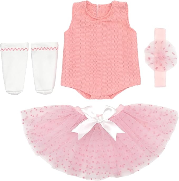 10-14 Inch Doll Clothes Dress and Accessories with Headband Socks 4-Packs for 14 Inch Girl Doll and 10-12 inch Baby Doll