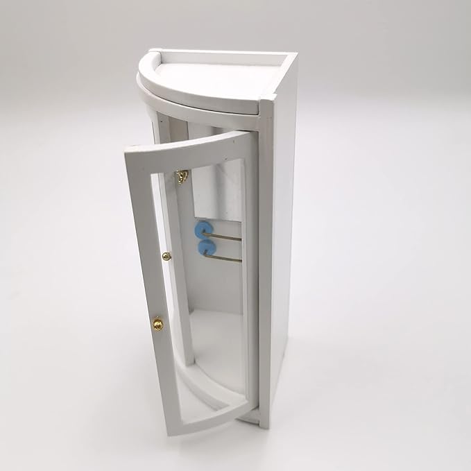 Dollhouse Shower Room,1:12 Dollhouse Miniature Furniture Simulation White Bathroom Shower Room