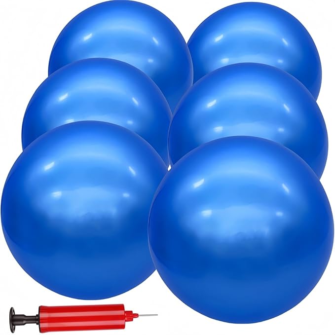 6 Pcs Playground Balls for Kids, 9 Inch Inflatable Bouncy Balls with Pump for Kickball, Dodgeballs, Indoor Outdoor Play Balls