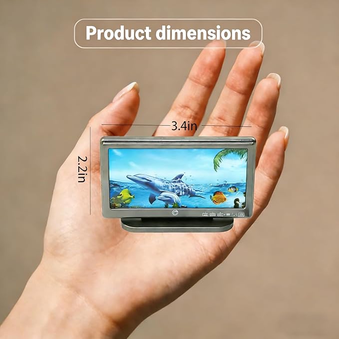 Mini Dollhouse TV Set, 1:12 Scale Miniature TV with Remote Control Tiny Decor for Dollhouse Furniture DIY (OceanTV)