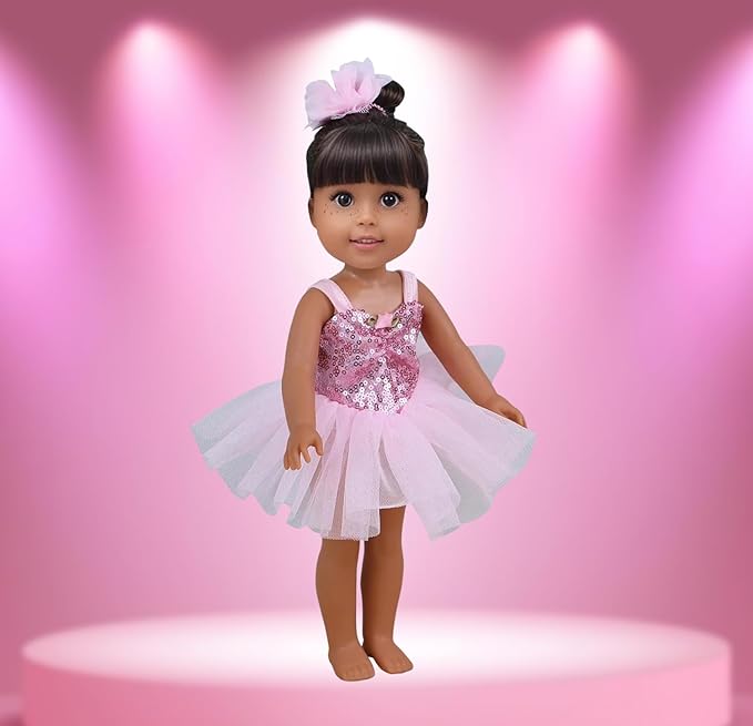 fit for 14 inches Girl Dolls' Clothes, for 14" Glitter Girl Wellie Wishers Baby Doll, 10 Sets Clothes and Accessories (14 inch Doll Clothes)