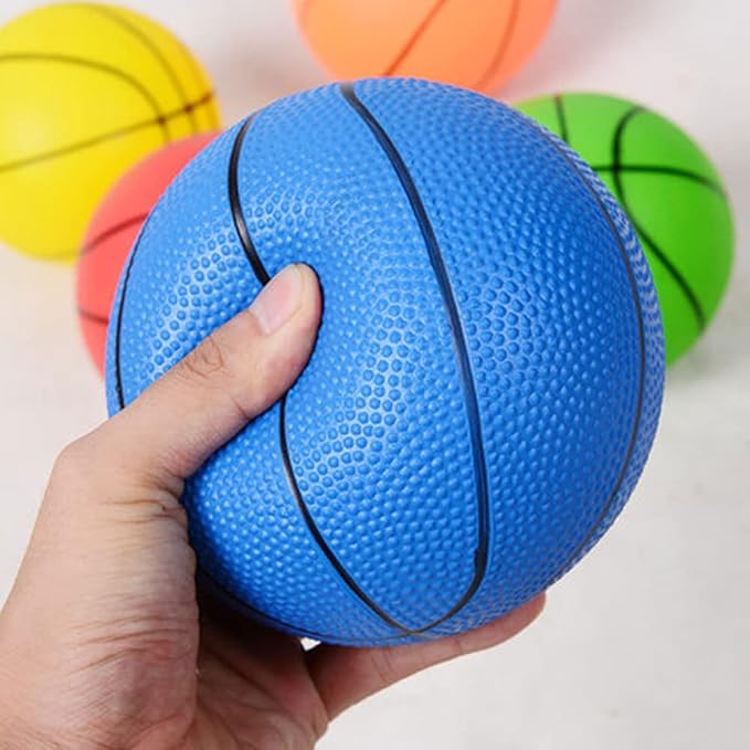 24Pcs 5 Inch Mini Basketballs, Small Basketball with Pump for Kids Adult Colorful Rubber Inflatable Basketball for Mini Hoops & Over Door Hoops Pool, Indoors, Outdoors
