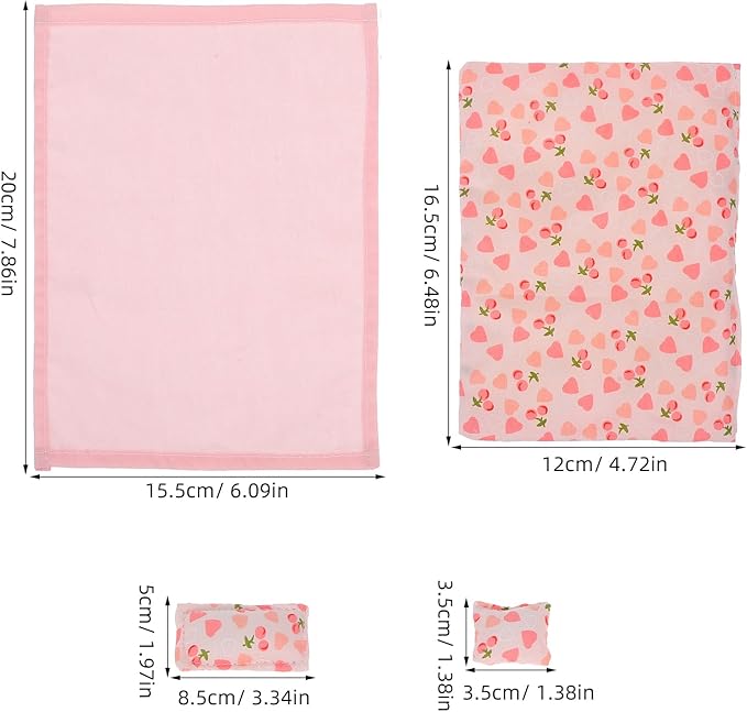 Pink Dollhouse Bedding Set 1:12 Scale Miniature Bedroom Accessories - Includes 1 Quilt, 1 Bed Sheet, 3 Pillows - Soft Fabric Doll House Furniture Accessories for Role-Playing and Mini Decor