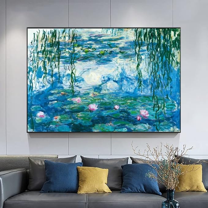 Jigsaw Puzzles for Adults 1000 Piece Waterlilies by Claude Monet 27.56 x 19.69 Inch Puzzles for Adult Educational Game Reduce Pressure Challenge Toy Monet Puzzles 1000 Pieces for Adult