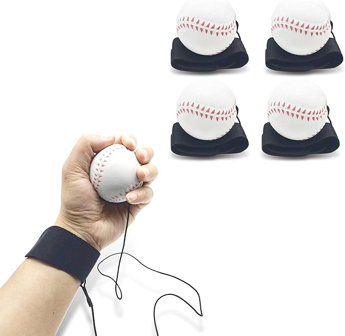 ZUYEE 4/8/16 Pack 2.36 inch Wrist Return Balls Baseballs on a String with Wristband - for Kids, Teens & Adults - Fun Sports Gift for Wrist Exercise Hand-Eye Coordination & Rebound Practice