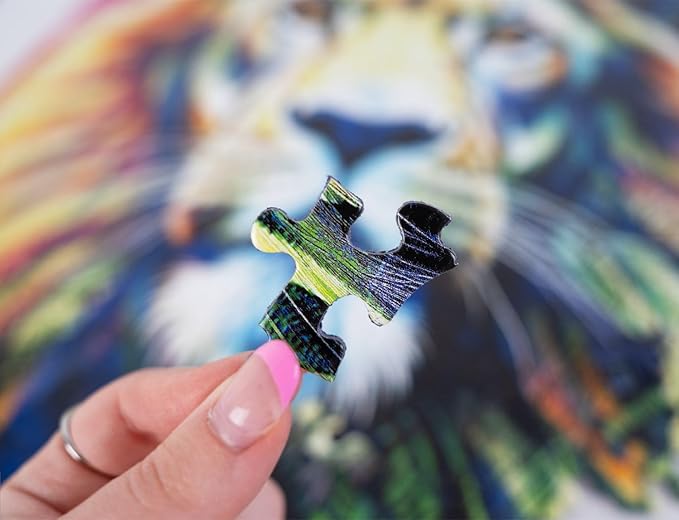 Springbok Brave Colors of a Lion 500 Piece Jigsaw Puzzle for Adults - Unique Cut Pieces - Made in USA