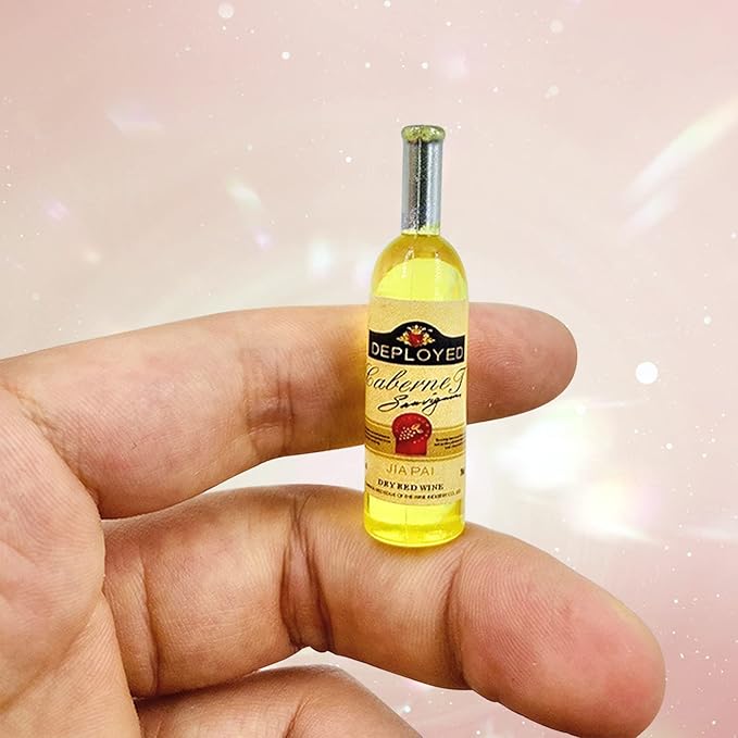 10Pcs 1:12 Scale Mini Miniature Bottles Wine Bottles miniverse Make it Mini Food Mini House Drink Accessories Dollhouse Decoration (10pcs Non-Repeating)