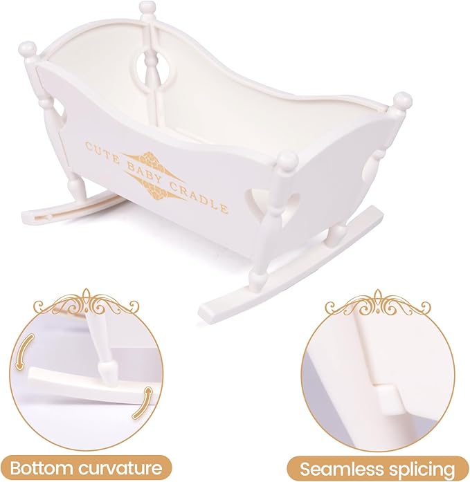 BABESIDE Baby Doll Accessories for 3 Inch Mini Dollhouse Miniature Babys Doll Playpen and Crib Dollhouse Mini Baby Dolls Bed Micro Mini Dollhouse Playpen, Assembly Required