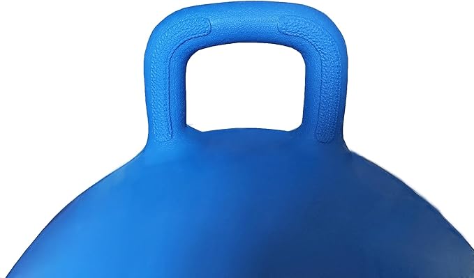 AppleRound Space Hopper Ball with Air Pump: 22in/55cm Diameter for Age 10-13, Kangaroo Bouncer, Hippity Hoppity Hop Ball for Taller Children, Plain Color (Blue)