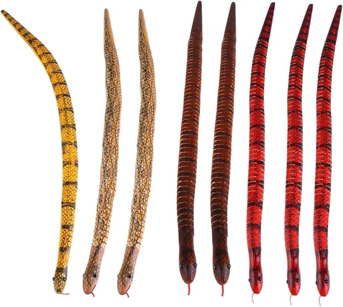 BESTonZON 8Pcs Flexible Wooden Snake Halloween Themed Decor for Spooky Parties Realistic Jointed Design for Interactive Fun and Scary Atmosphere