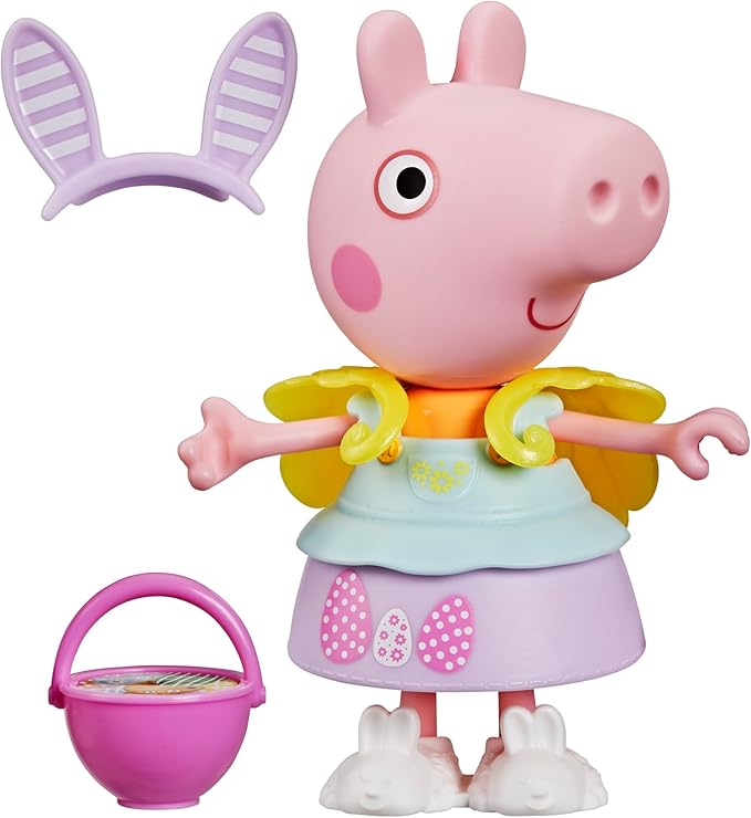 Peppa Pig Springtime Dress-Up Figure with 6 Easy-On Fashion Accessories, 6-Inch Doll, Easter Gift for Kids, Preschool Toys for Girls and Boys 3 and Up