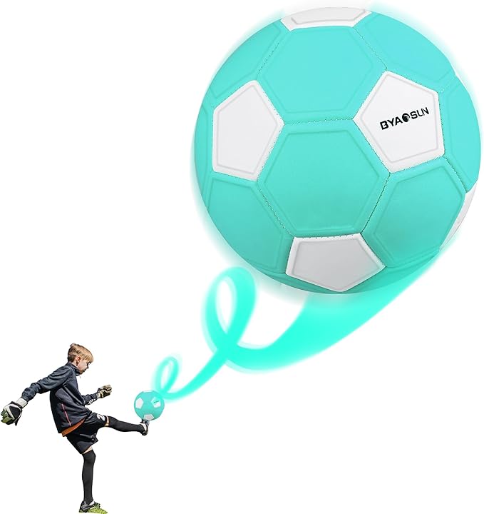Curve Soccer Ball Size 4, Swerve Soft Balls for Outdoor and Indoor,Size 4 Soccer Ball for Boys and Girls