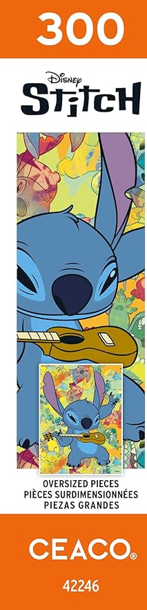 Ceaco - Disney - Stitch - Galaxy Grunge - 300 Oversized Piece Jigsaw Puzzle