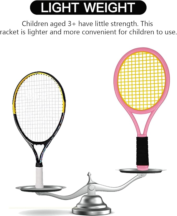Crefotu Kid Tennis Racket Set for Toddler,Children,Sponge Handle, includes 6 Badminton, 1 Tennis Ball, Bag and 2 Balls - Increase Children's Sports,Improve Tennis Skills