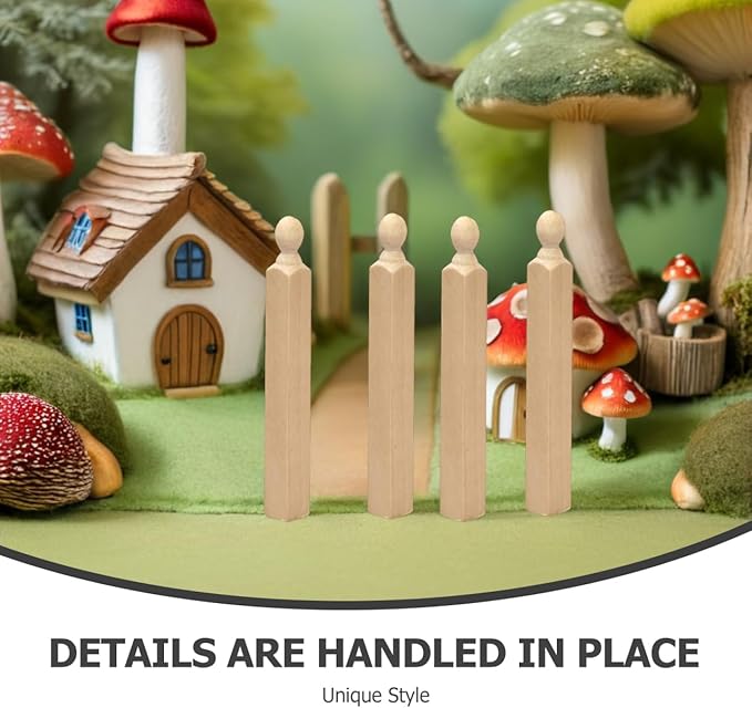 Totority 4Pcs Miniature Dollhouse Newel Posts Wood Pillars 3.14In DIY Accessories for 1 12 Scale Doll House Stairs Porch Furniture Decoration