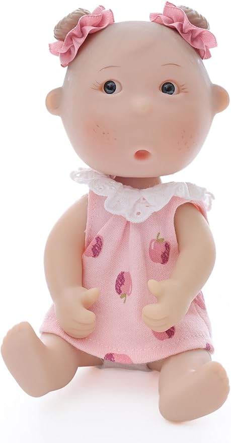 Potato Baby Doll, 7 Inch Mini Baby Doll with 5 Movable Joints, Thumb-Sucking Pose, Full Body Vinyl Doll for Play, Display, and Collection, Gifts for Boys and Girls, Collectors, Ages 3+ (Pink)
