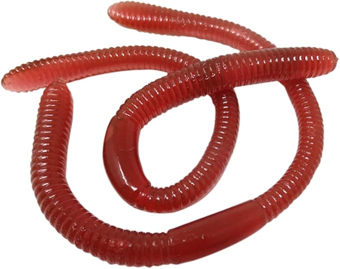 Honbay 30PCS Plastic Soft Fake Earthworm Faux Lifelike Stretchy Rubber Earthworms Trick Toy for Halloween April Fool's Day Party