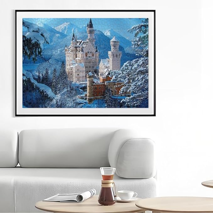 1000 Piece Jigsaw Puzzles for Adults Teens Kids - Fine Art Challenging, Swan Stone Castle 1000Pcs Puzzle, Family Game Gift, Size 27"x20"