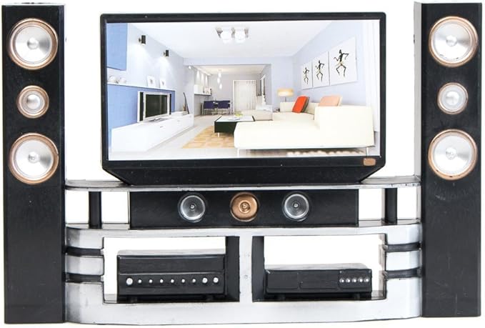 E-TING Miniature Dollhouse Furniture Accessories Playset for 11.5-12 inches Dolls (Hi-Fi TV Cabinet Set)