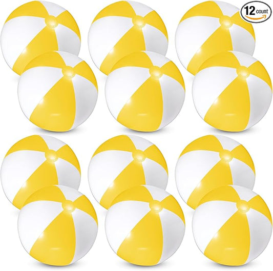 12 Pcs 16'' Beach Ball PVC Inflatable Ball Bulk Blow up Pool Balls for Swimming Pool Summer Hawaiian Tropical Theme Party Favors Decorations Favors Supplies