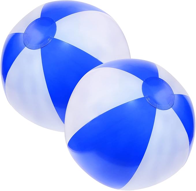 PENTA ANGEL Beach Balls 2PCS 12 Inch Inflatable/Blow Up Classic Rainbow Color Summer Swimming Pool Party Favors Water Toy Beachball for Women Men Adults Playing