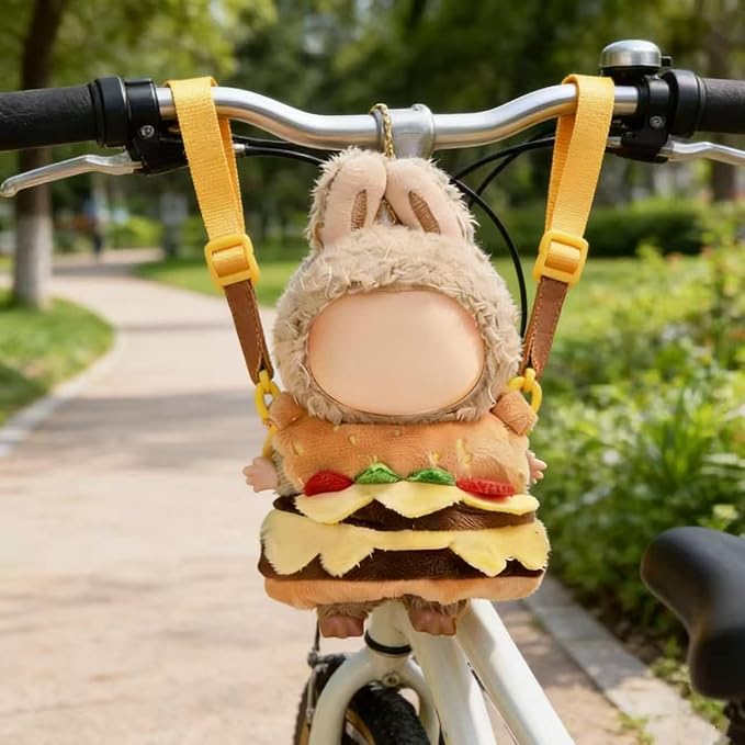 2026 New Adorable One-Piece Hamburger Clothes for LABUBU 17cm Doll, Outfits for LABUBU, Cute and Premium Accessories for LABUBU (Doll Not Included)