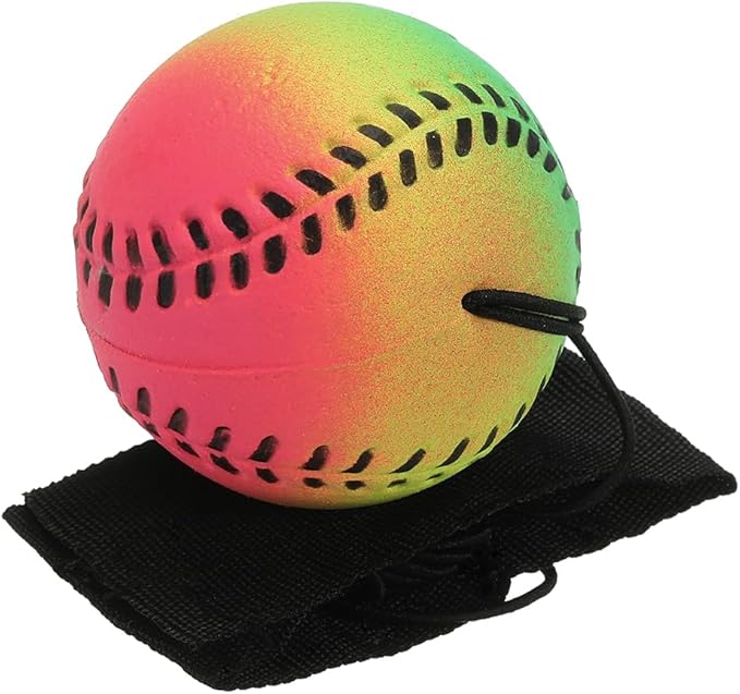 PATIKIL 2.5 Inch Sports Wrist Ball, Baseball Rubber Rebound Wristband Wrist Return Ball Sport on a String for Exercise Play, Mixed Colors