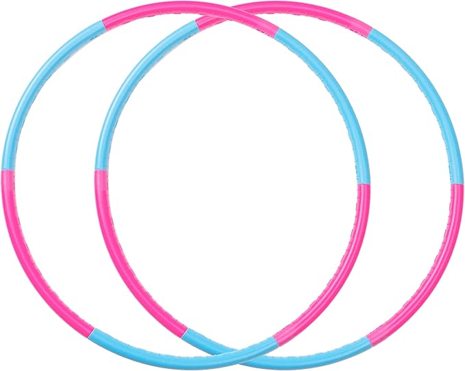 Liberry Kids Exercise Hoop, Detachable & Size Adjustable Toy Hoop, Professional Hoola Rings, Sport Gift in Blue, Pink