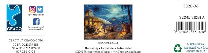Ceaco - Thomas Kinkade - Holiday - Nativity - 1000 Piece Jigsaw Puzzle