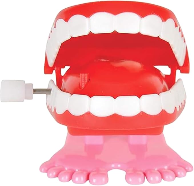 Wind Up Teeth Toy 2-Pack - Ideal Gag Gift for Children's Celebrations and Carnivals