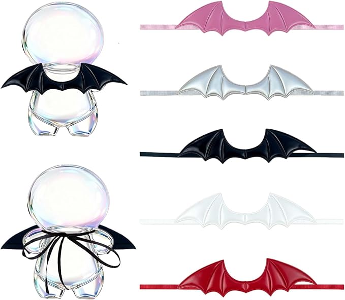 Creative Doll Accessories, 5-Piece Set of Adorable Wings, Suitable for Dolls Between 3.94-6.69 Inches (10-17 Cm), Rope-Bound, Giving Them a Pair of Wings (Doll Not Included)