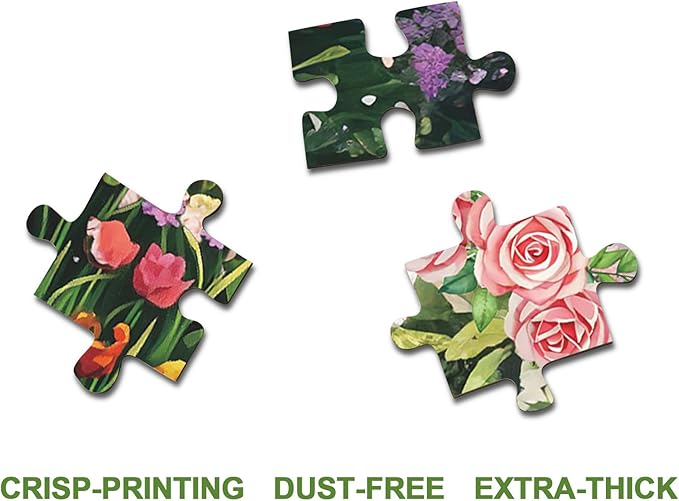Flower Garden Puzzles for Adults 1000 Pieces Plant, Colorful Art Floral House Jigsaw Puzzles, Beautiful Nature Painting Aesthetic Puzzle