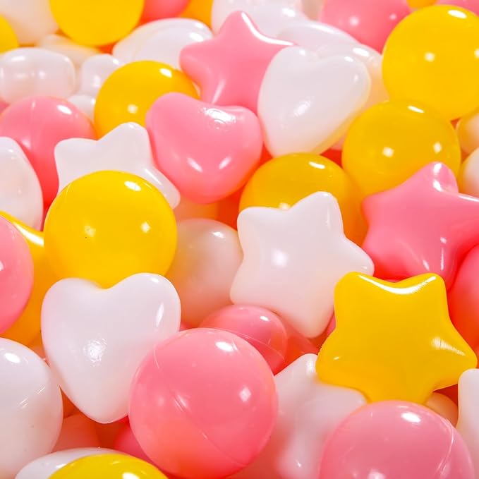 Star Ball Pit Balls for Toddlers -200pcs Macaron Soft Plastic Balls Phthalate Free BPA Free Crush Proof Play Balls Play Tent Pool Playhouse Playpen Party Decoration.